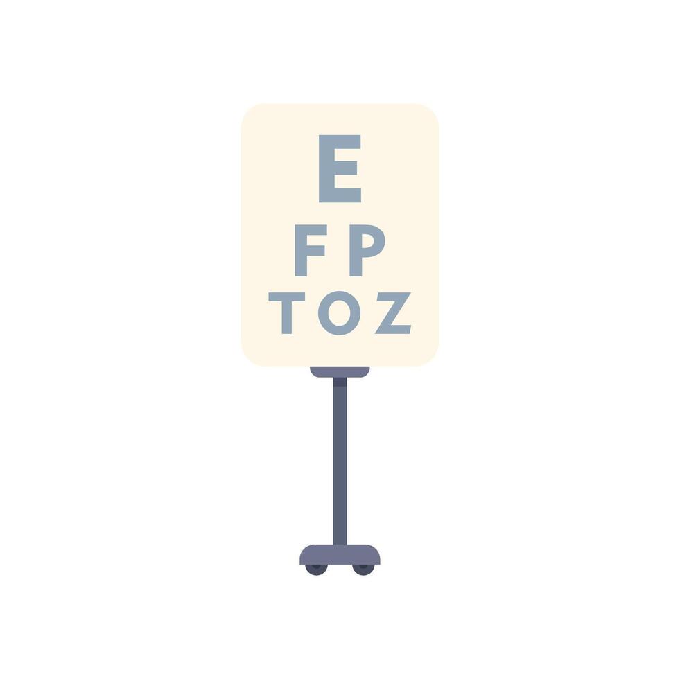 Snellen eye chart showing decreasing letter sizes for vision test vector