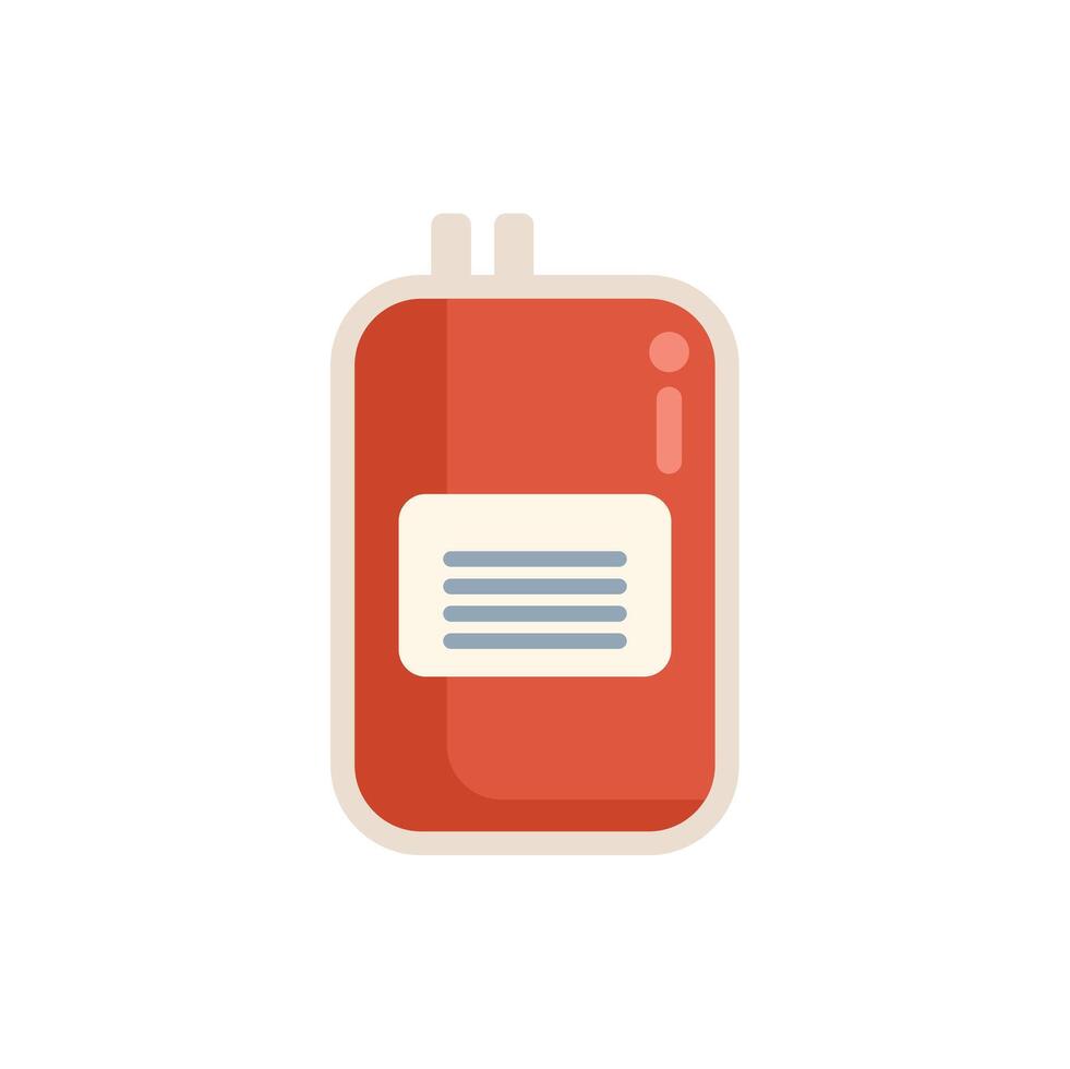 Blood bag filled with blood donation saving lives vector