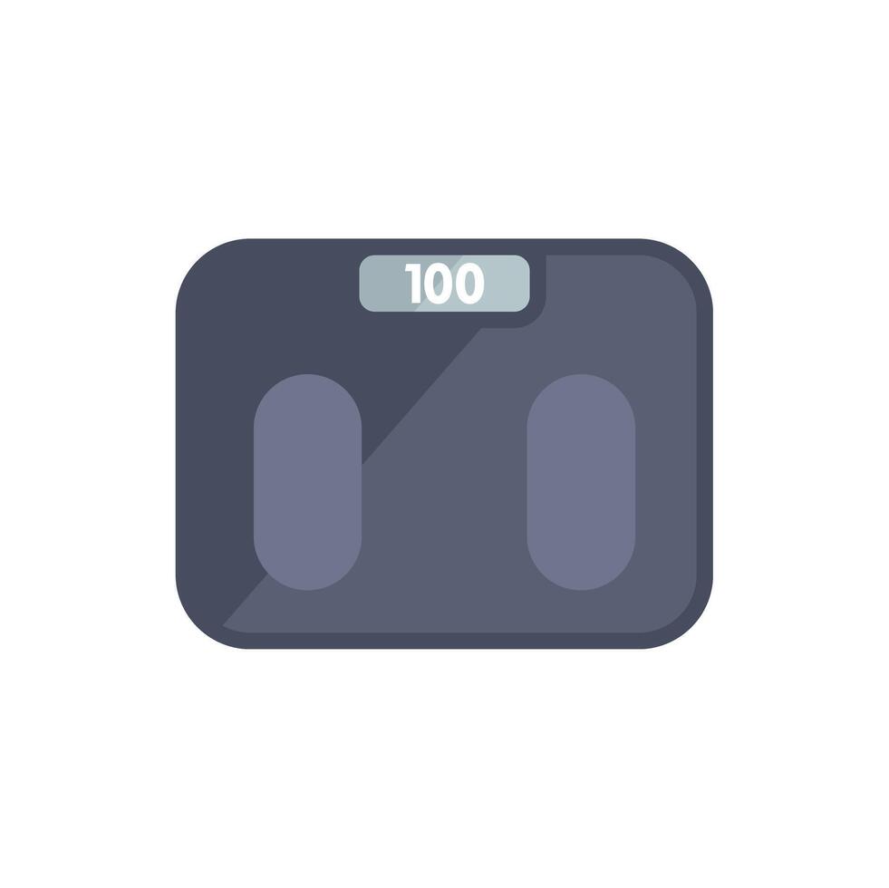 Digital weight scale displaying 100 showing healthy lifestyle concept vector