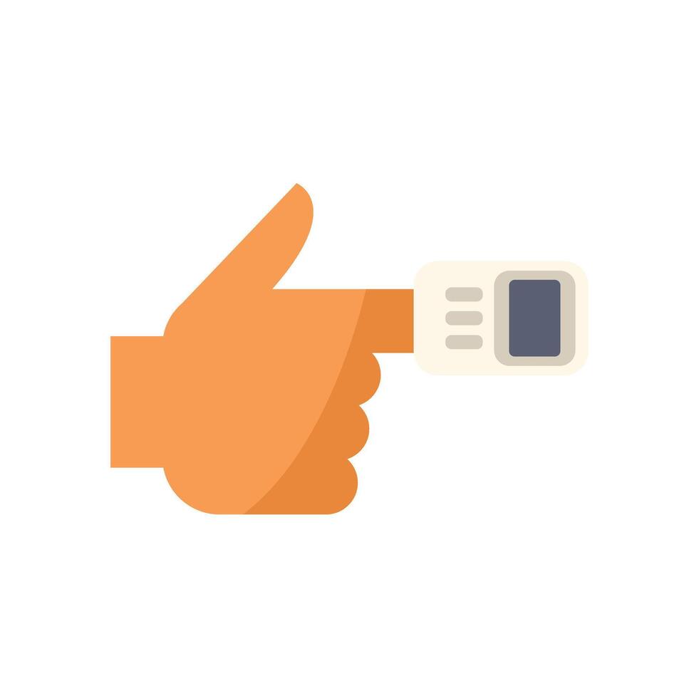 Doctor measuring blood oxygen saturation with pulse oximeter on fingertip icon vector