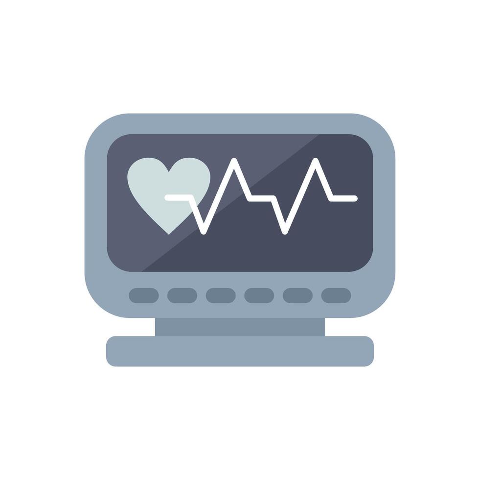 Electrocardiogram monitor displaying heart rate rhythm vector