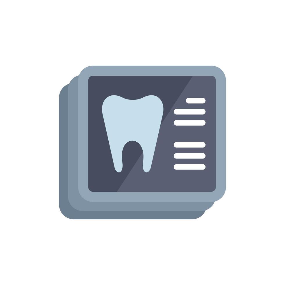 Dental x ray showing healthy tooth condition on monitor screen vector