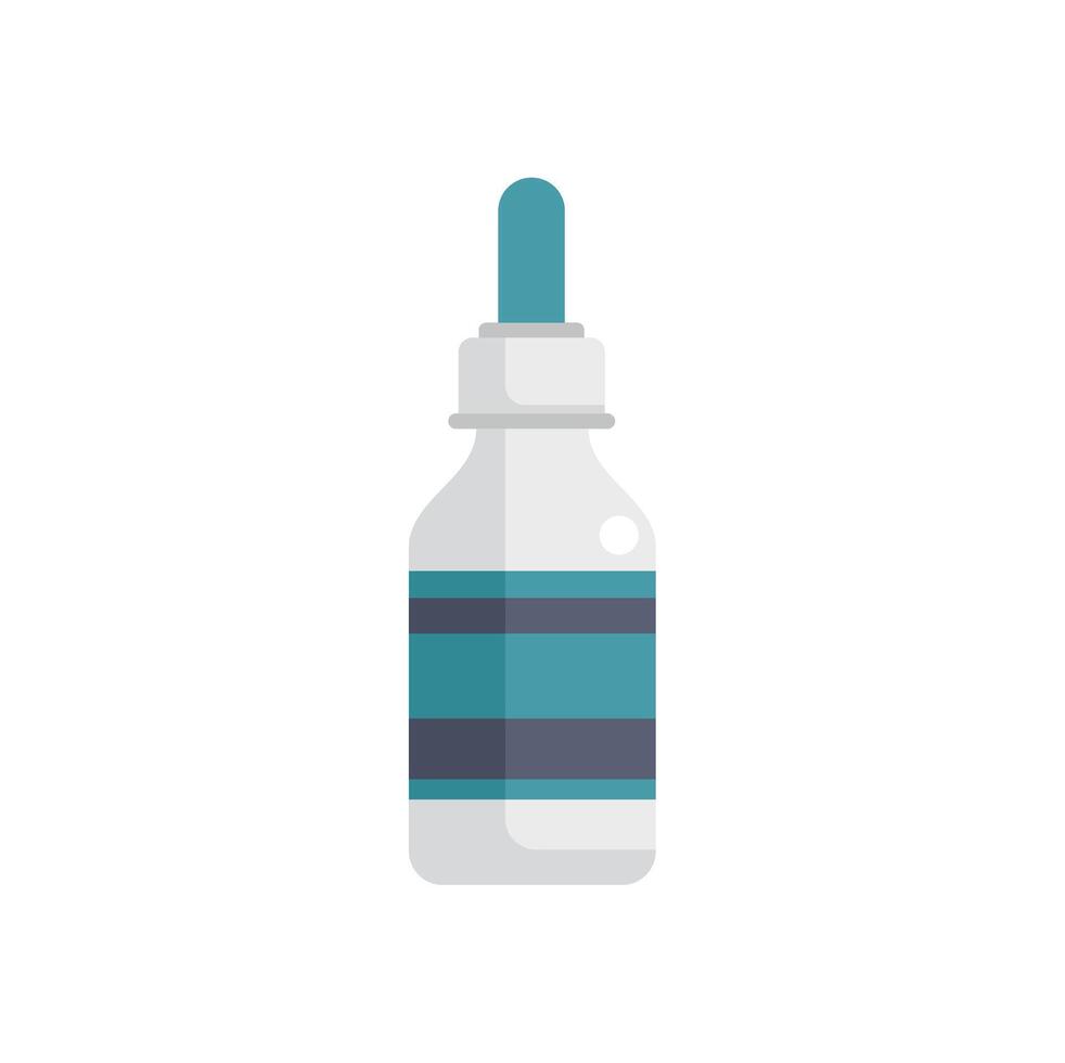 Nasal spray or eyedrops bottle delivering medical solution vector