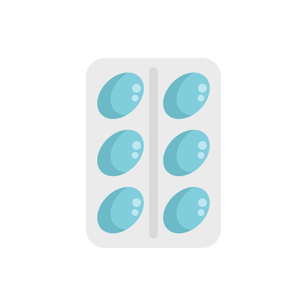 Blister pack containing round blue pills for treatment vector