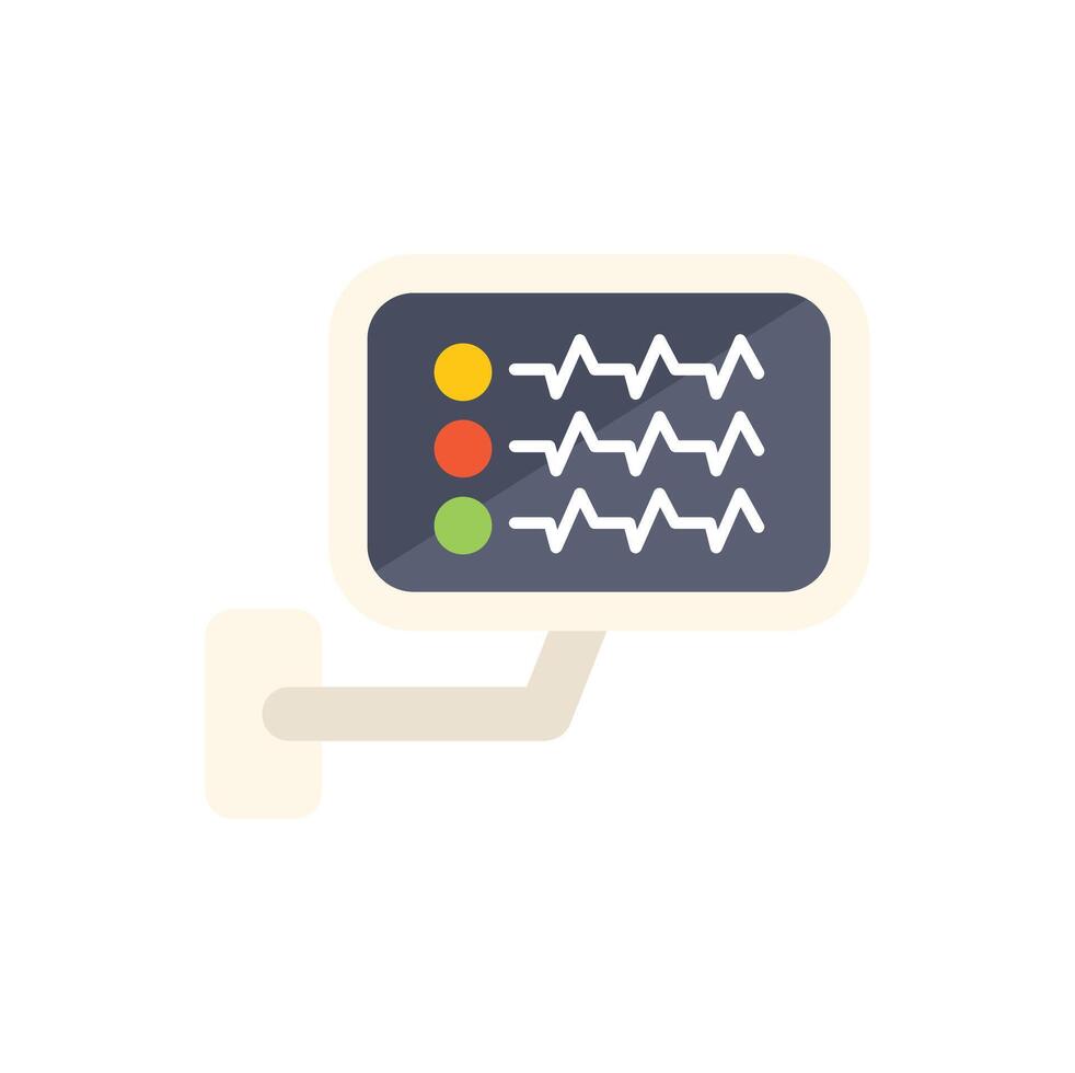 Medical monitor showing heart rate on white background vector