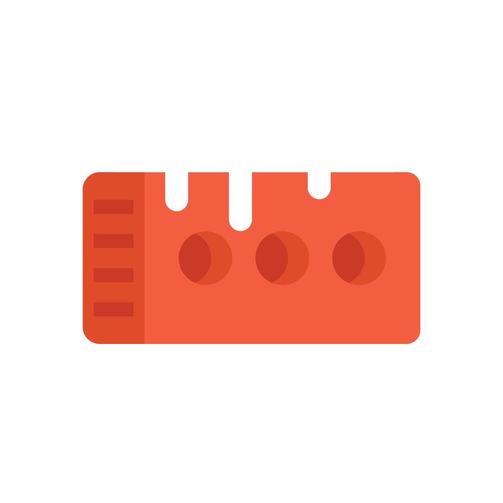 Single red brick for building walls and houses vector