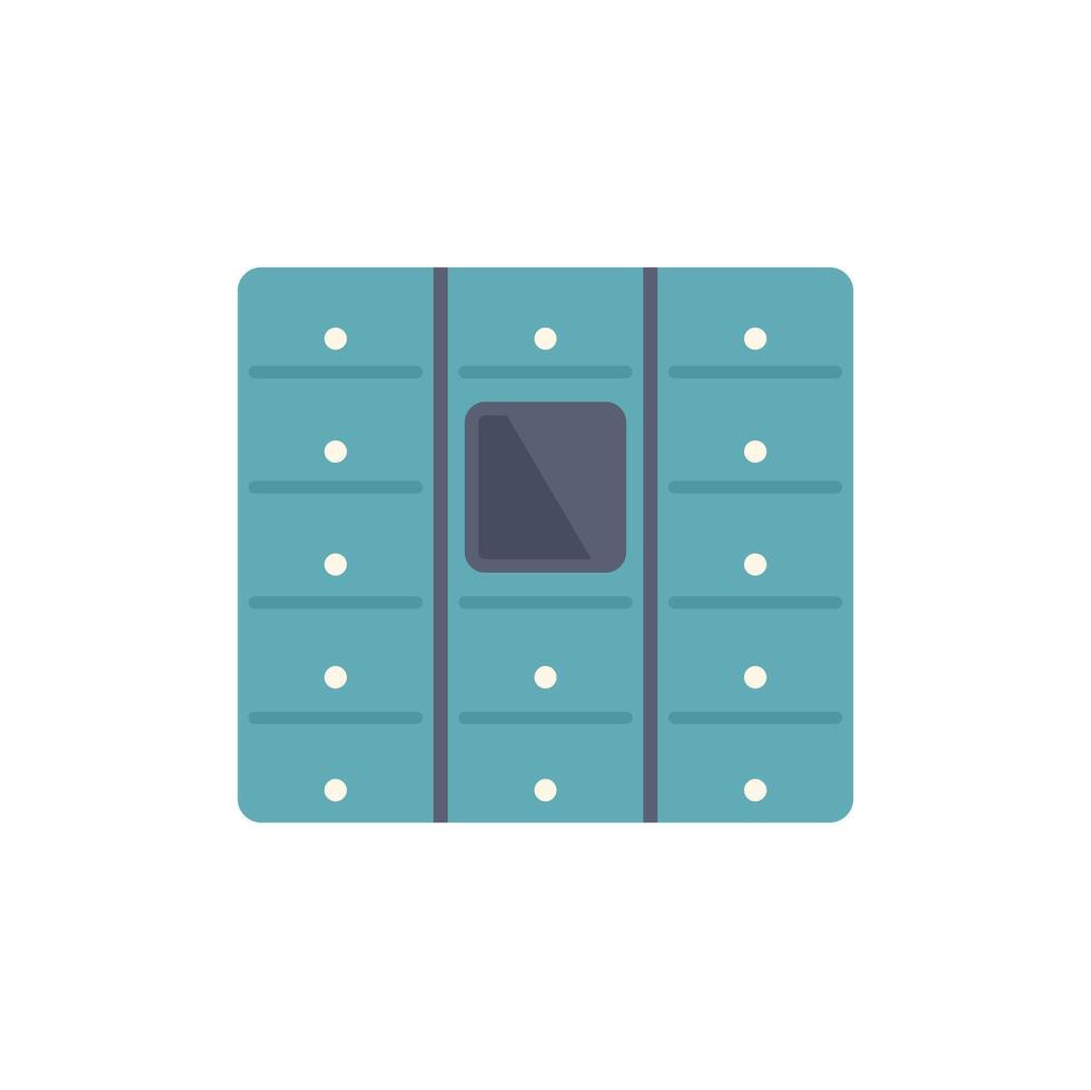 Automatic postal locker offering self service mailboxes for delivery vector