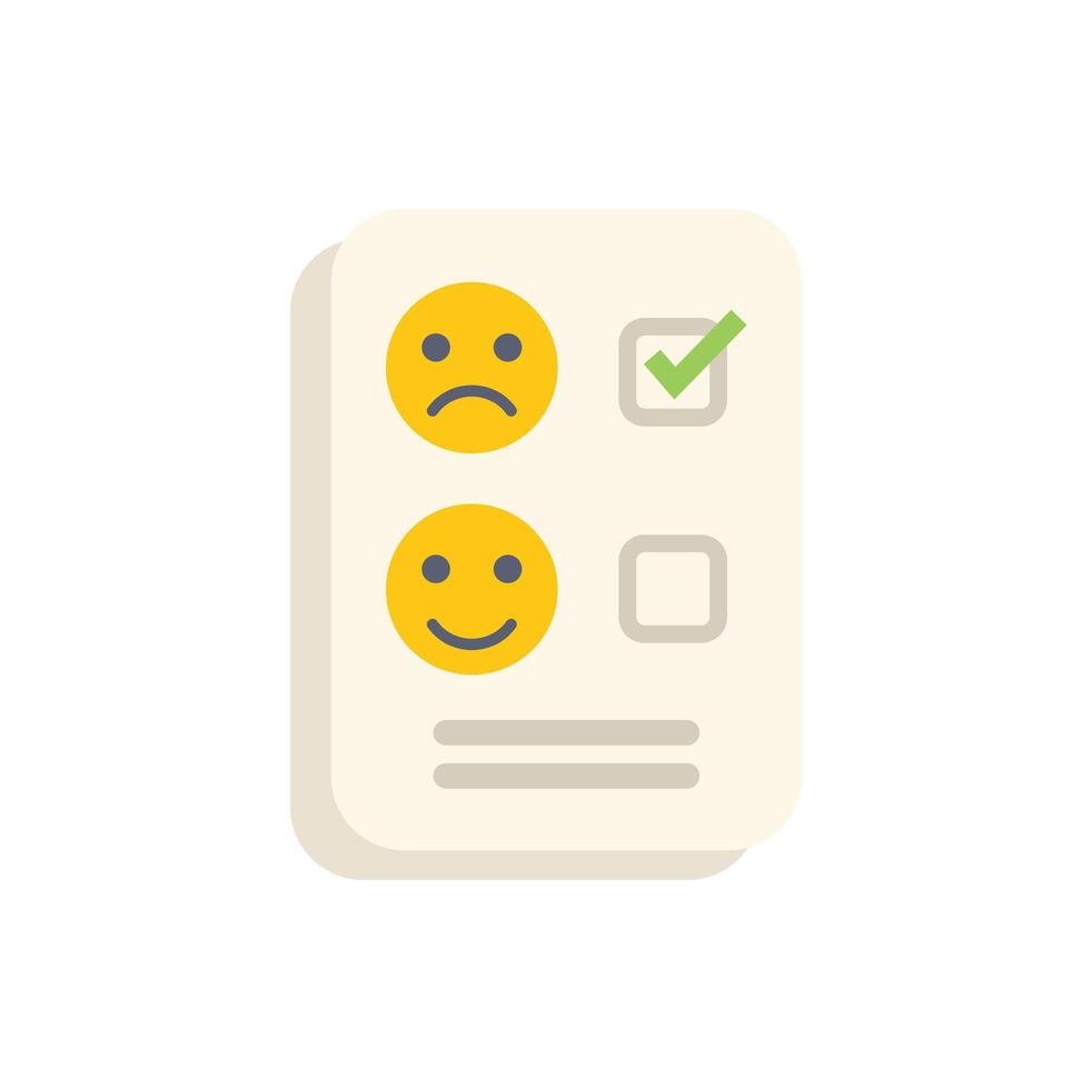 Customer choosing positive feedback on survey form with emojis vector