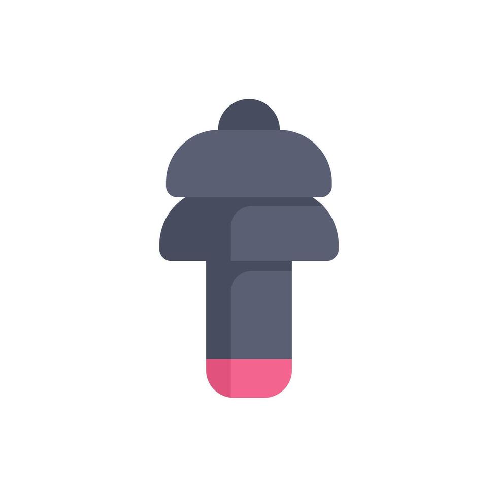 Earplug protecting hearing from noise pollution icon vector