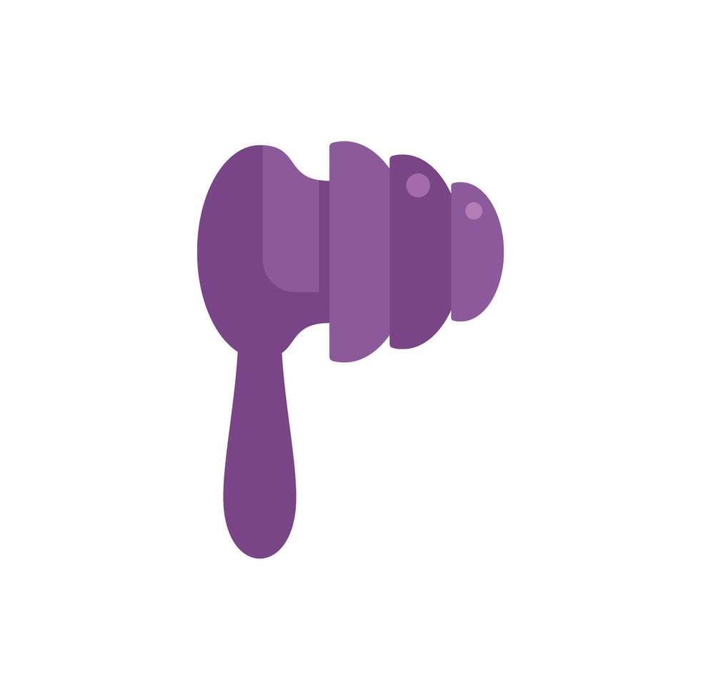 Purple earplug reducing noise pollution for healthy hearing vector