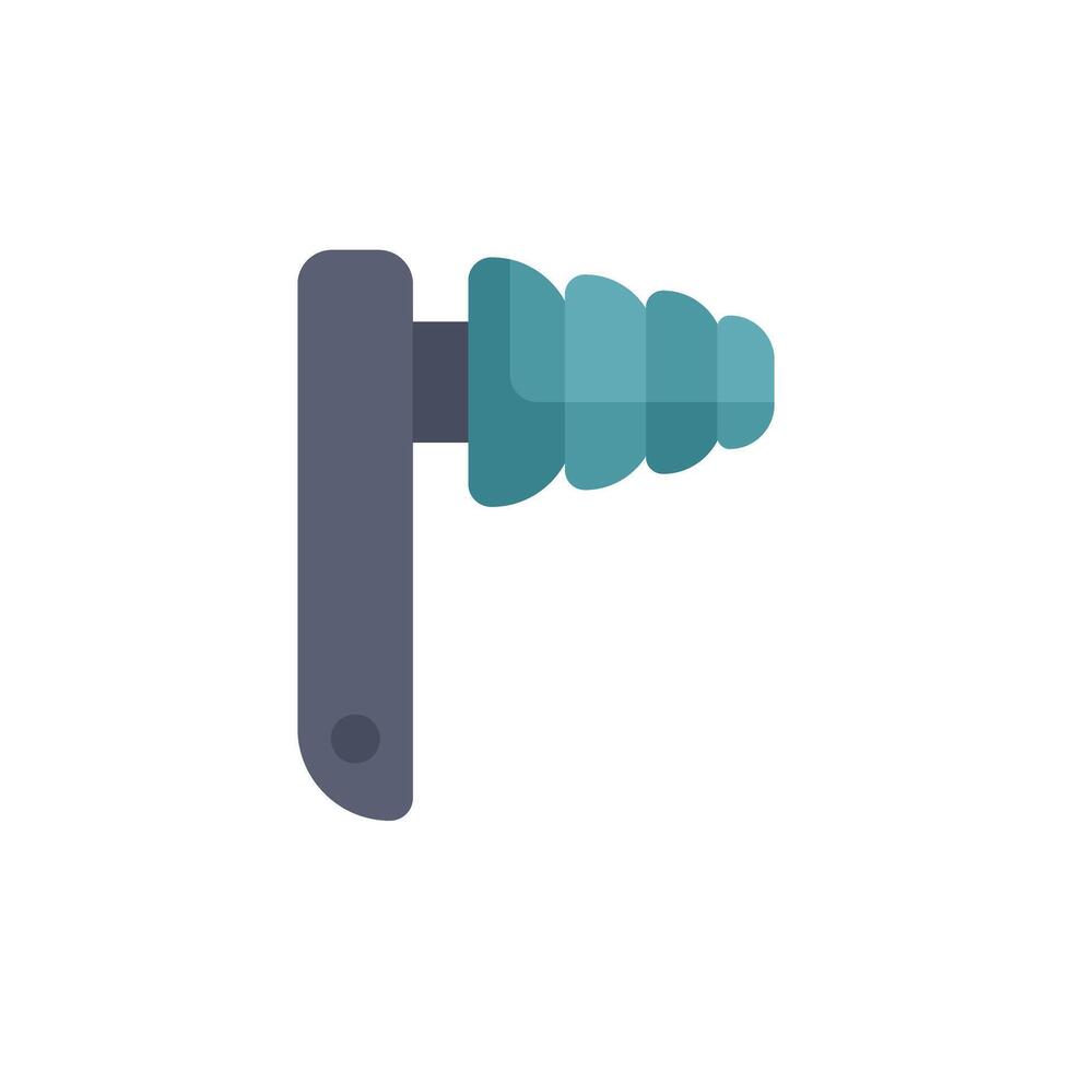 Green foam earplugs reducing noise pollution icon vector