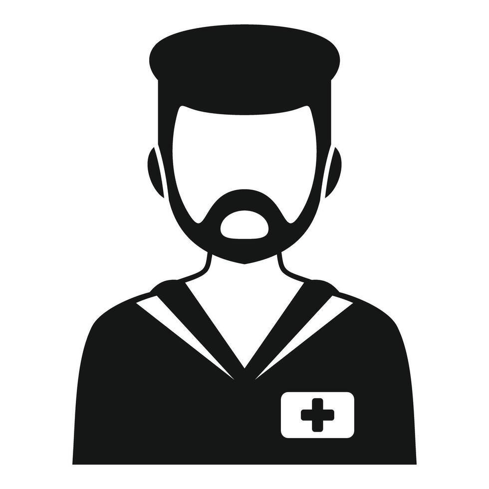Ship doctor wearing uniform with cross patch icon vector