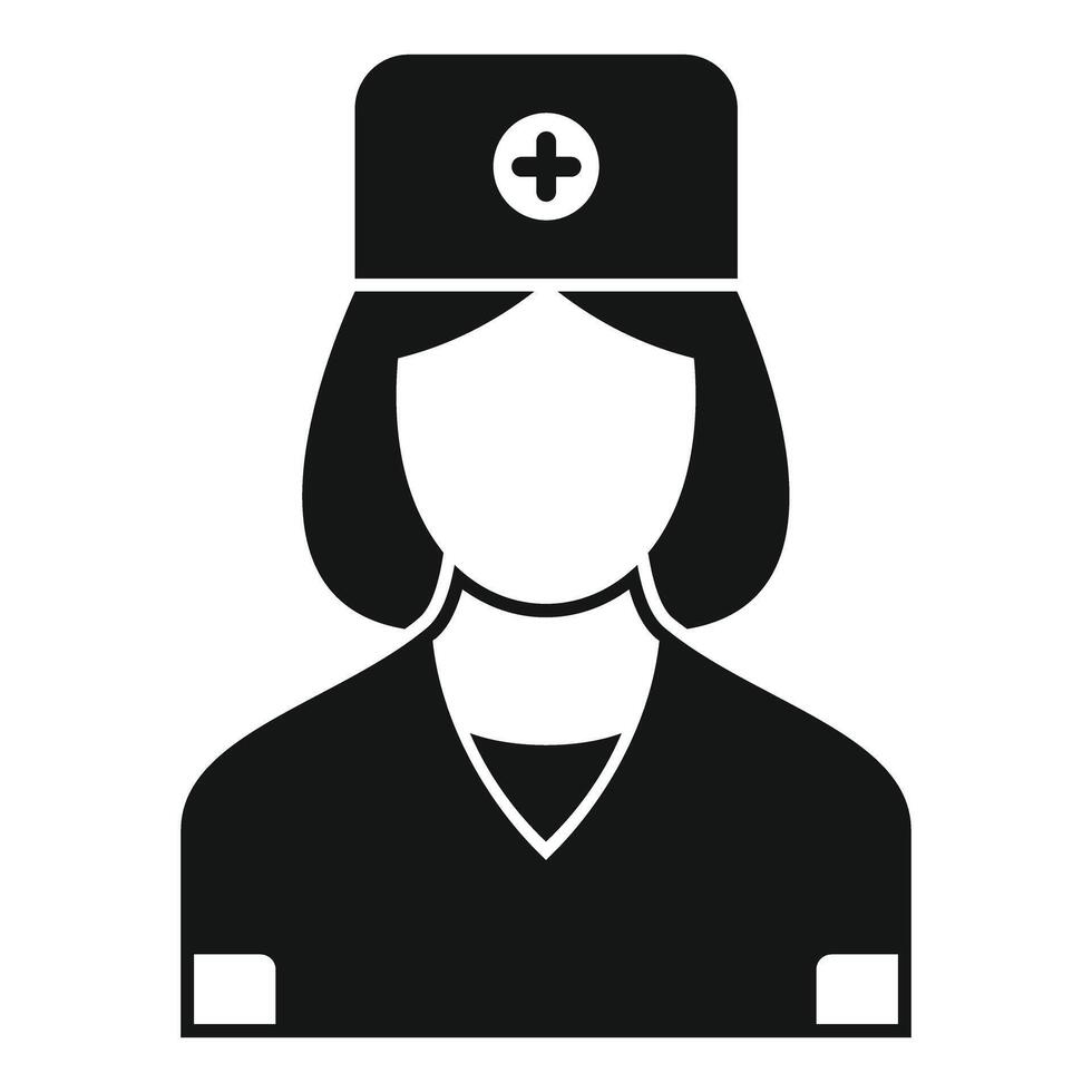 Simple vector icon of a female doctor wearing a uniform