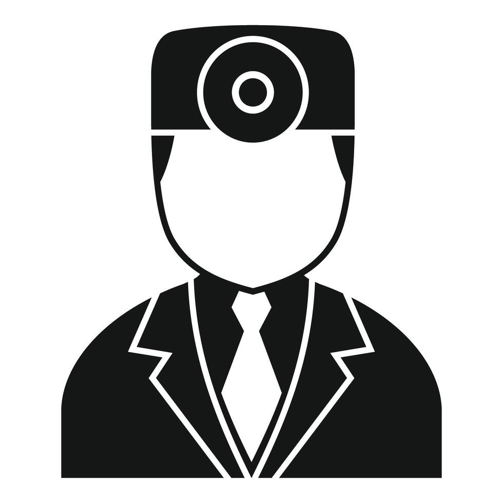 Doctor specialist wearing suit with head mirror icon simple style vector