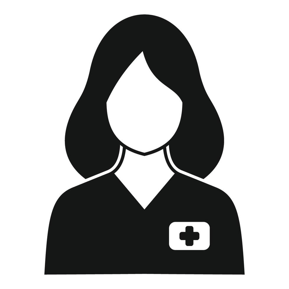 Female doctor wearing uniform with cross symbol icon vector
