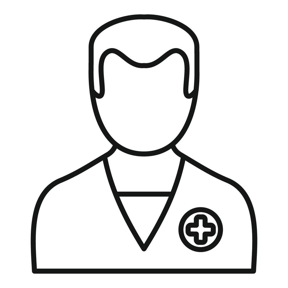 Male doctor avatar wearing lab coat icon line style vector
