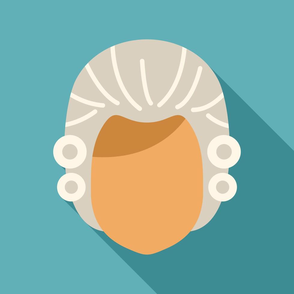 Judge wearing traditional white wig in a courtroom setting vector