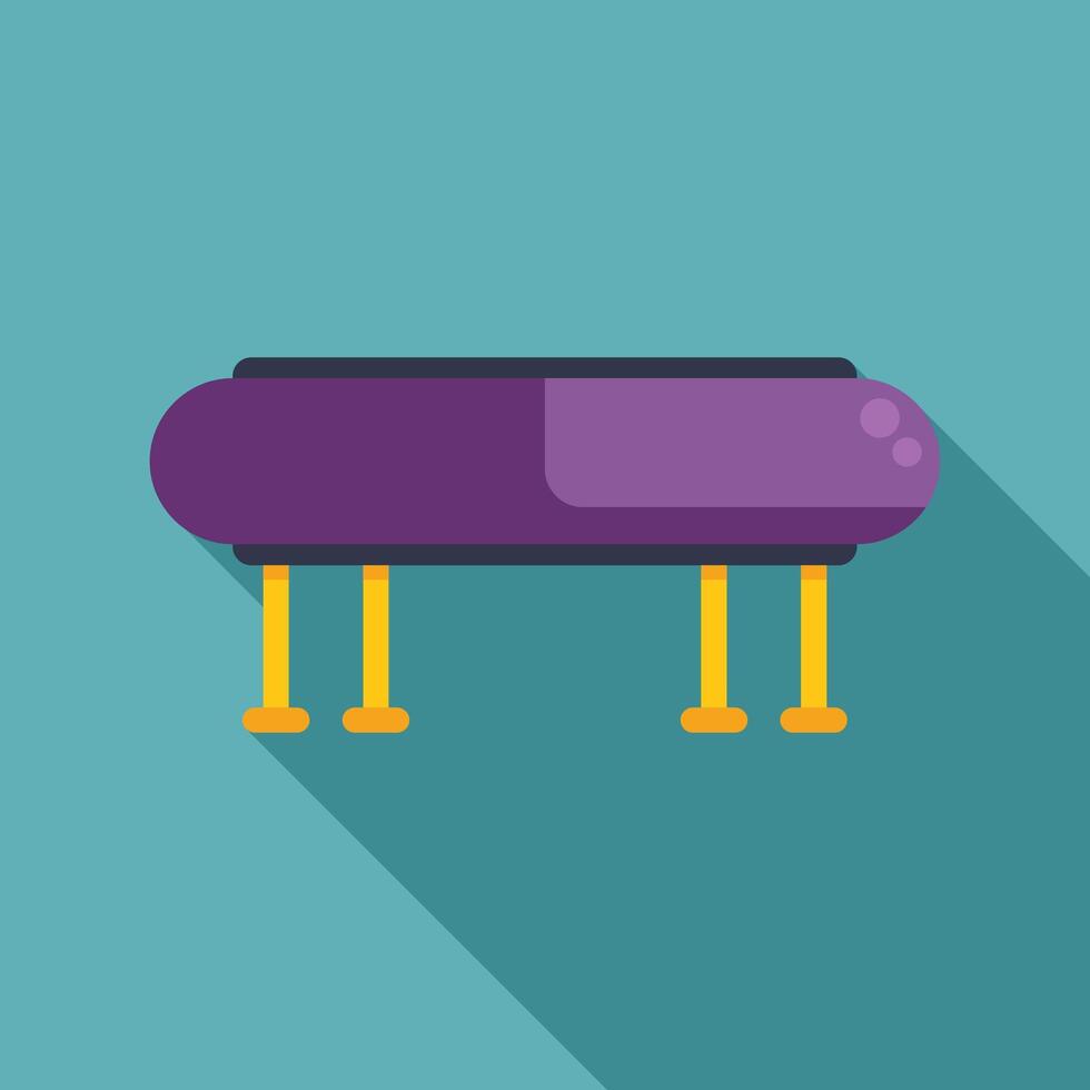 Purple gymnastics vaulting table standing on blue background vector