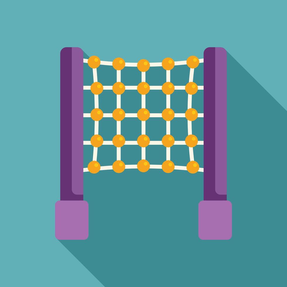 Children playground climbing wall netting with yellow balls is waiting for kids vector