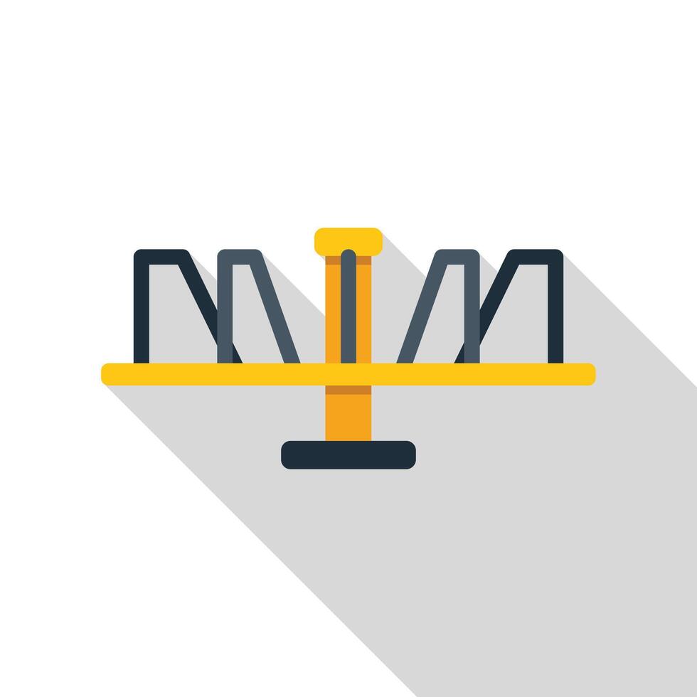 Empty seesaw balancing on sunny day at playground vector