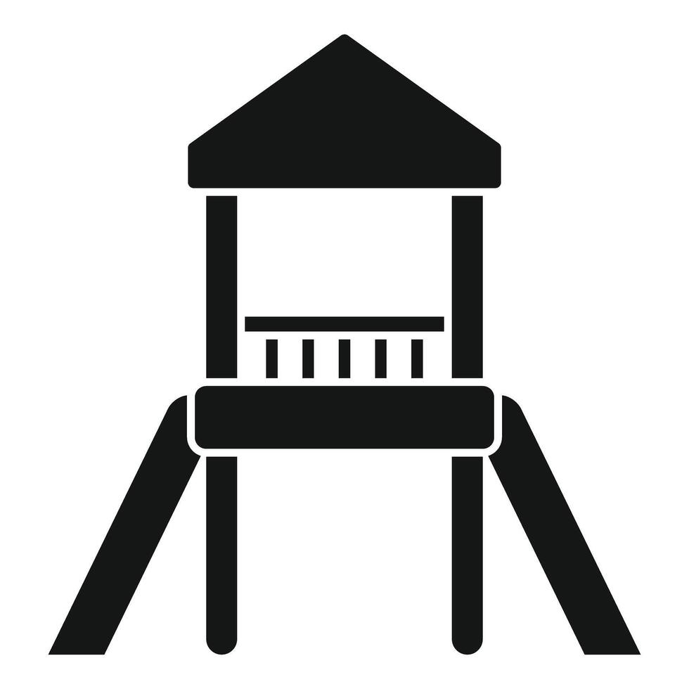 Kids playground slide tower icon, simple style vector