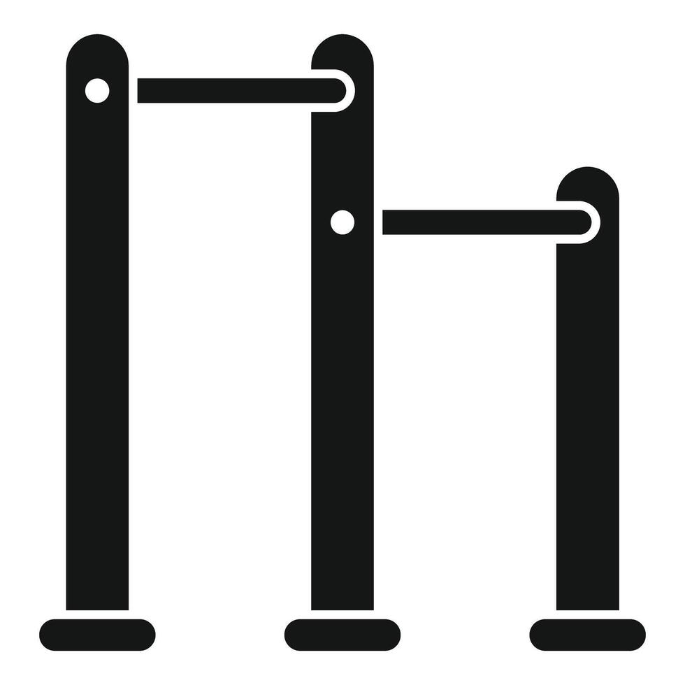 Outdoor gym station icon showing parallel bars for fitness training vector