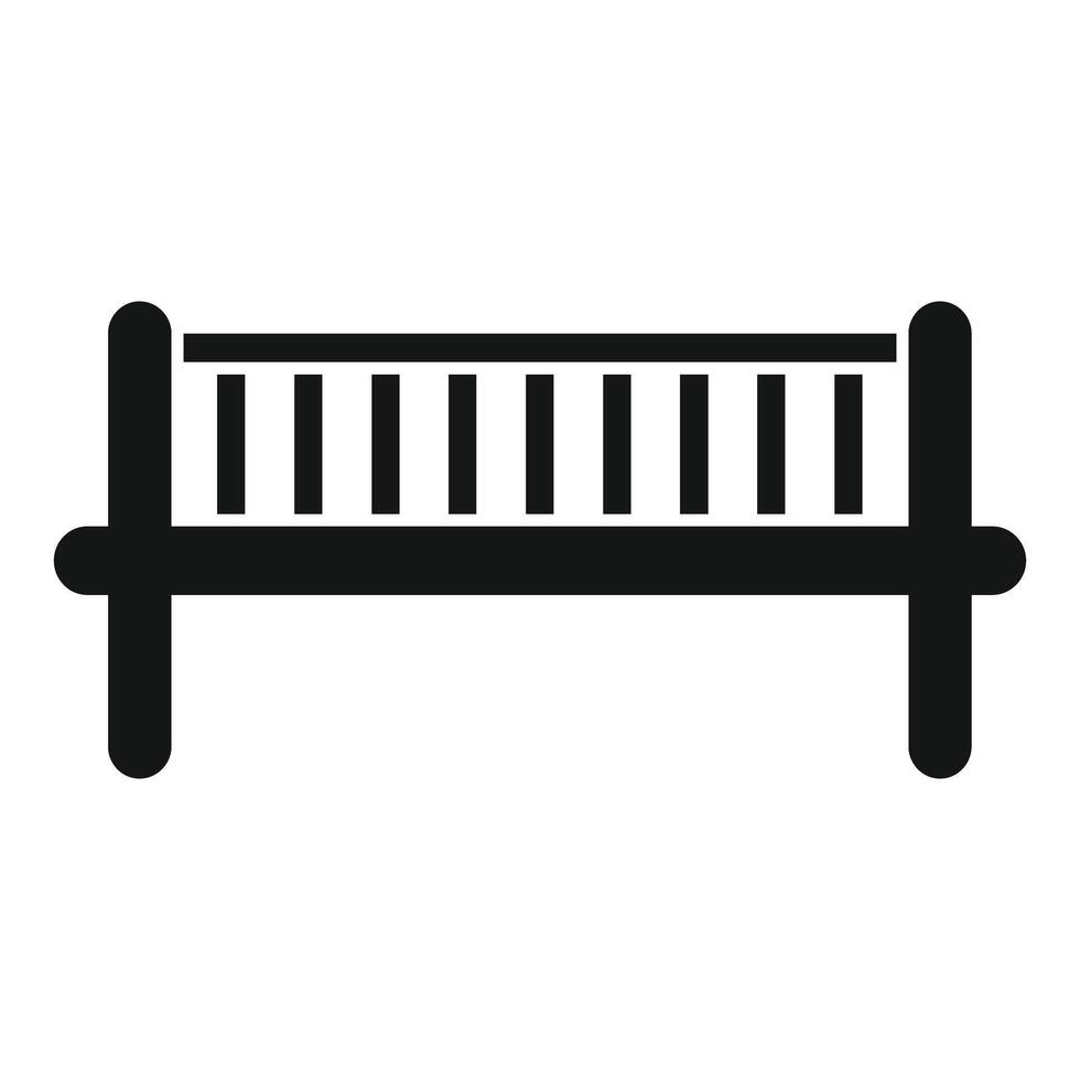 Black silhouette of a baby bed with vertical barriers for security vector