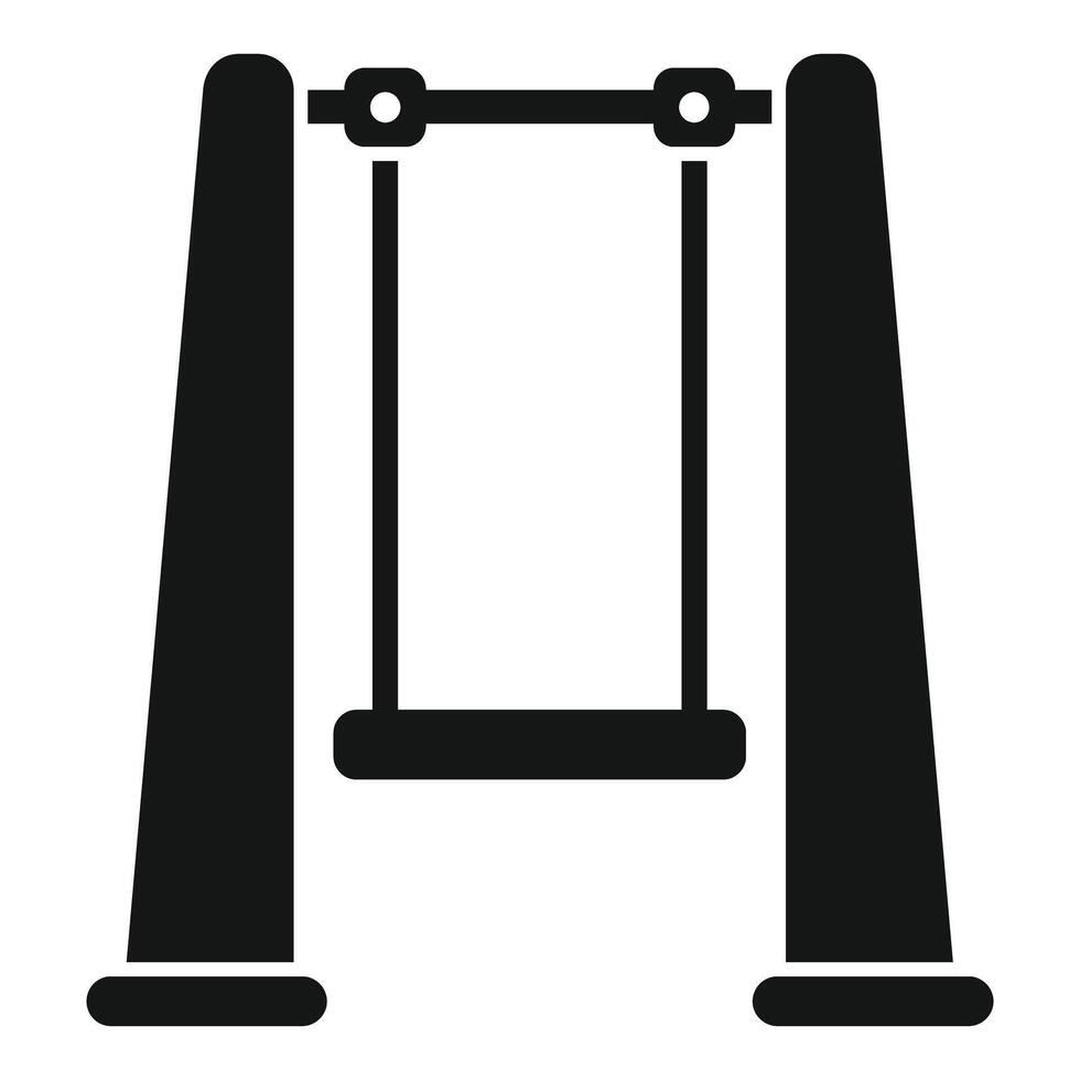 Swing set silhouette icon representing playing and recreation vector