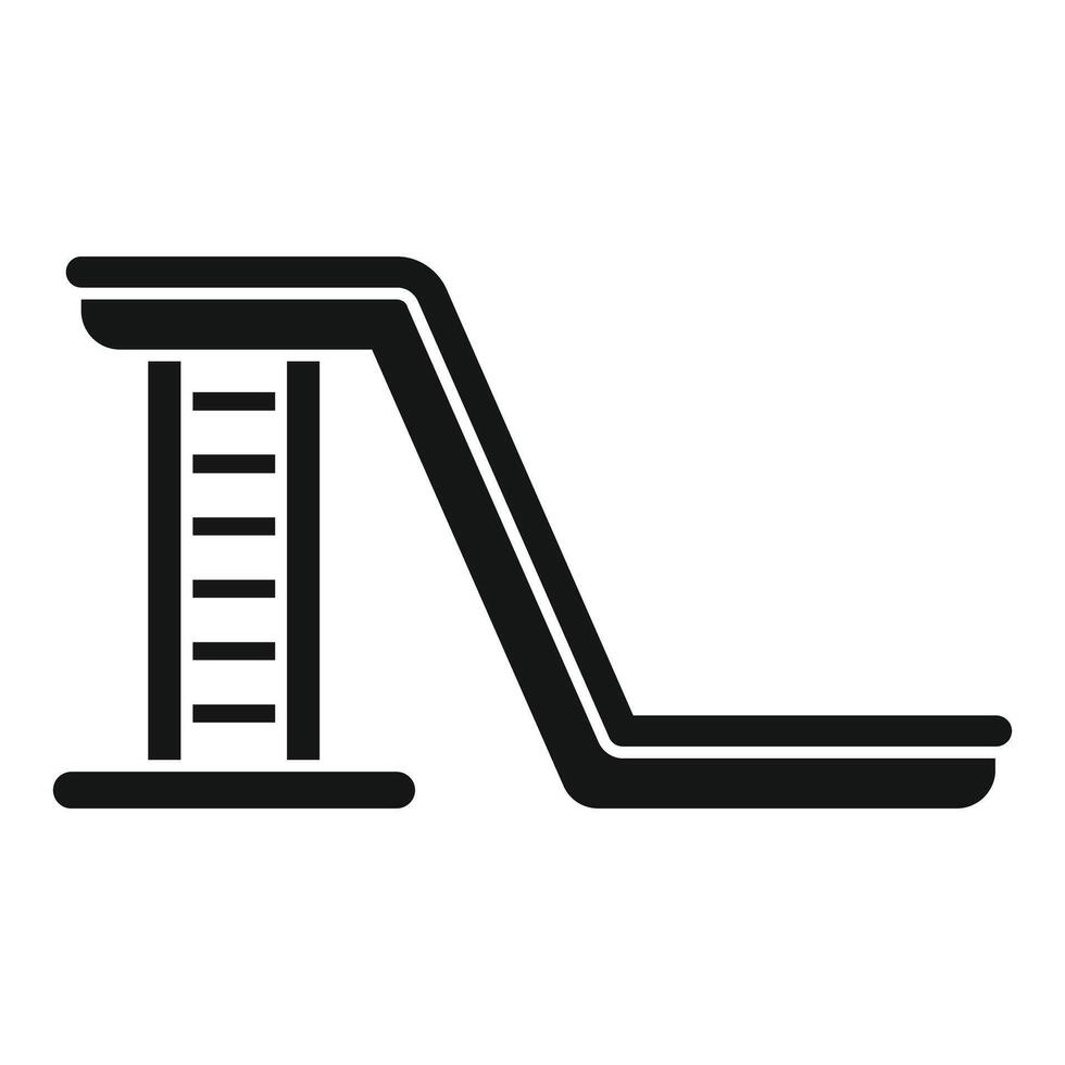 Aqua park water slide with ladder leading to top platform icon vector