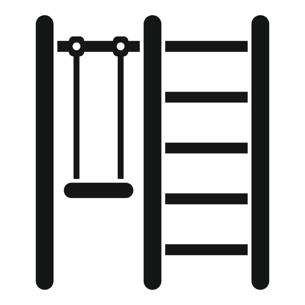 Swing set and climbing frame silhouette icon representing outdoor play vector