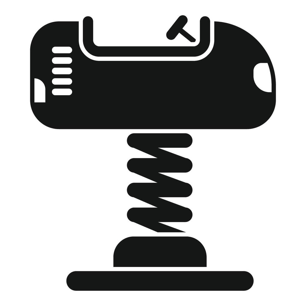 Kid plane spring see saw icon, simple style vector