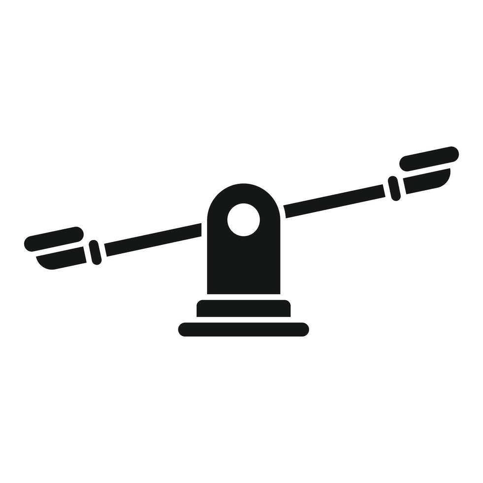Seesaw balancing board icon representing playground equipment for children playing vector