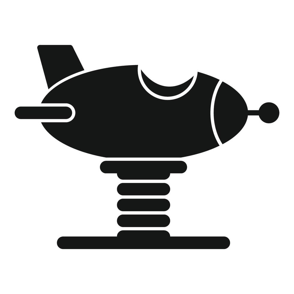 Simple vector icon of a plane shaped spring see saw on a playground