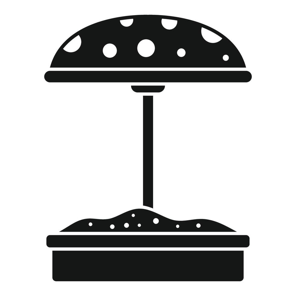 Sandbox with a sunshade for playing with sand in the yard or on the playground vector