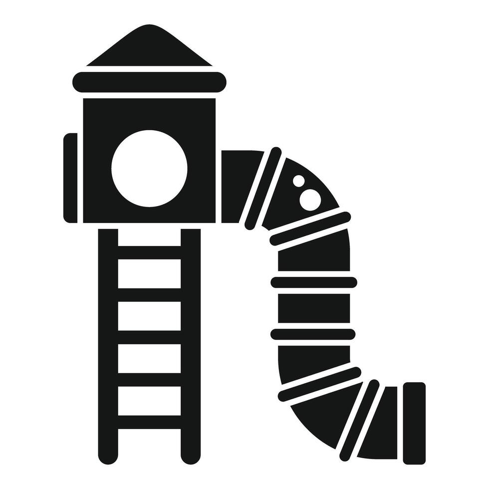 Playground slide with ladder and tunnel for children playing in park vector