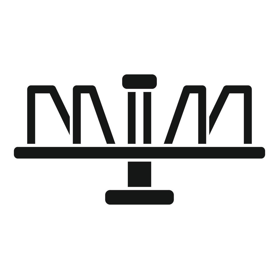 Seesaw icon representing playground fun and childhood memories vector