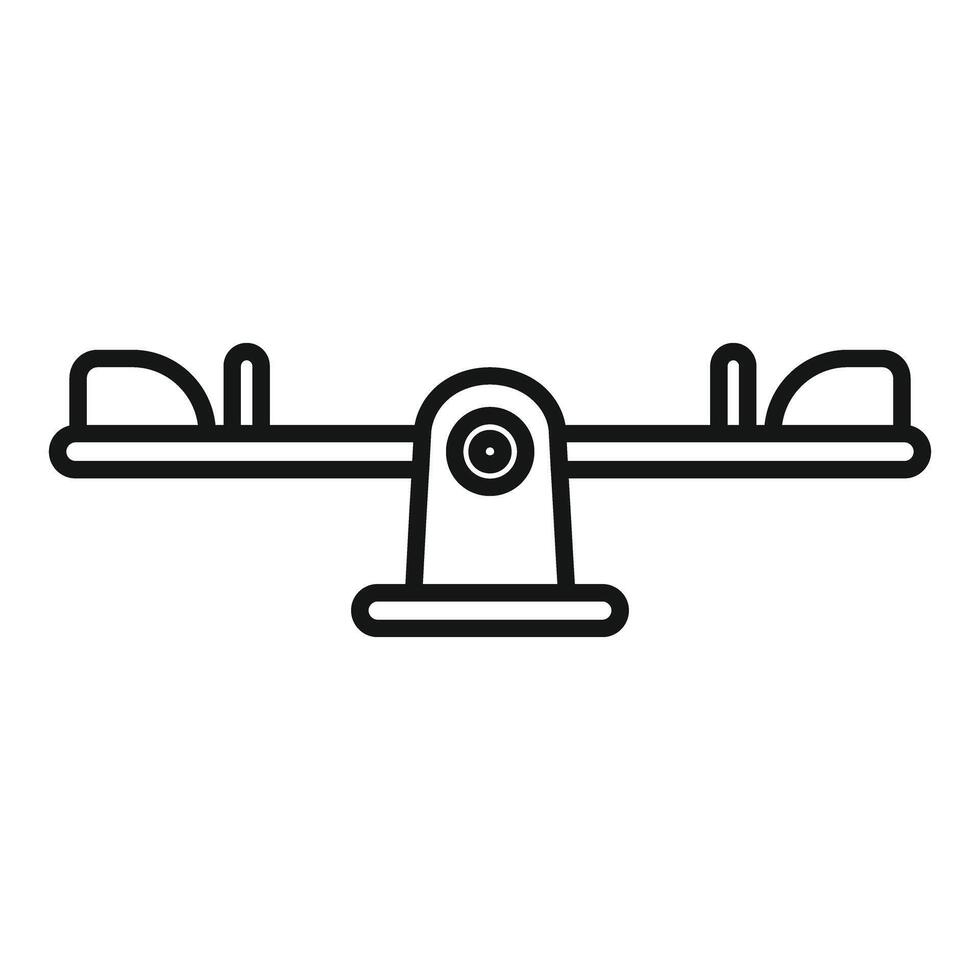 Seesaw balancing board icon representing playground equipment for children playing vector