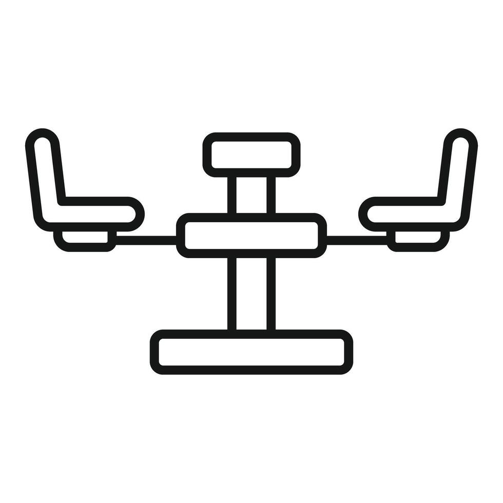 Double playground seesaw icon representing outdoor fun and recreation vector