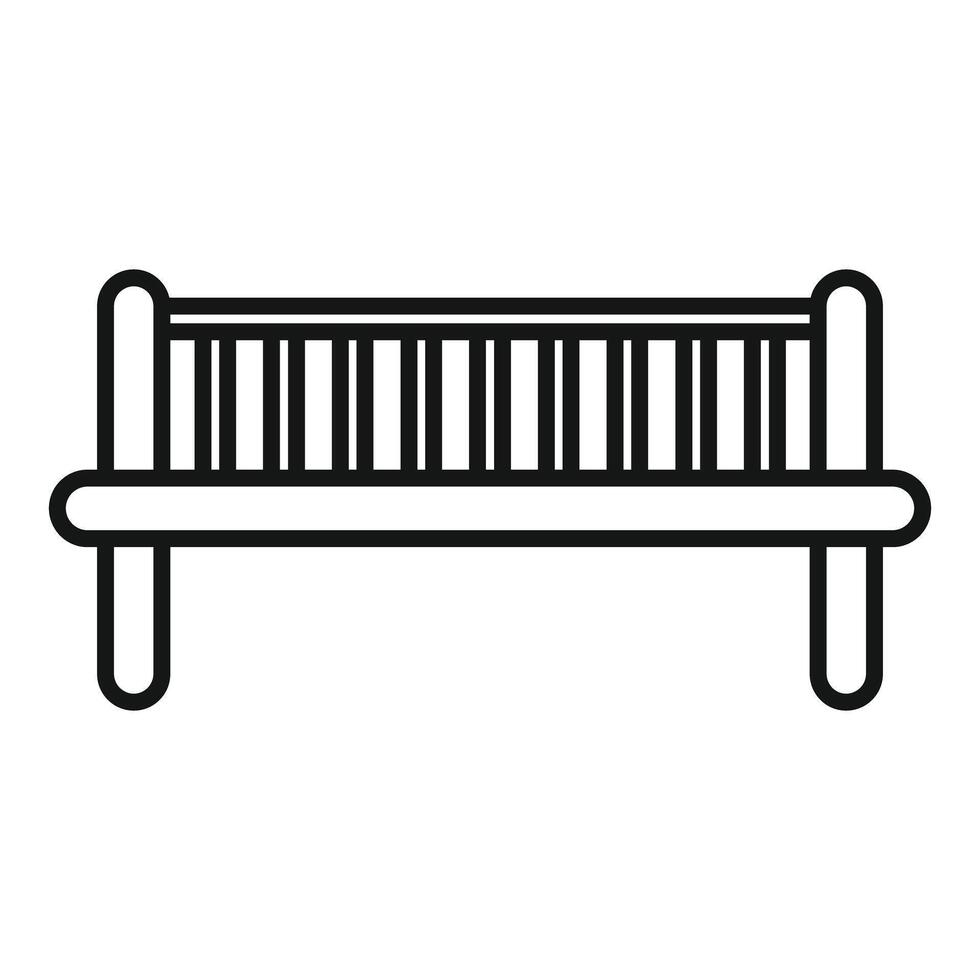 Park bench icon representing sitting and relaxation in nature vector