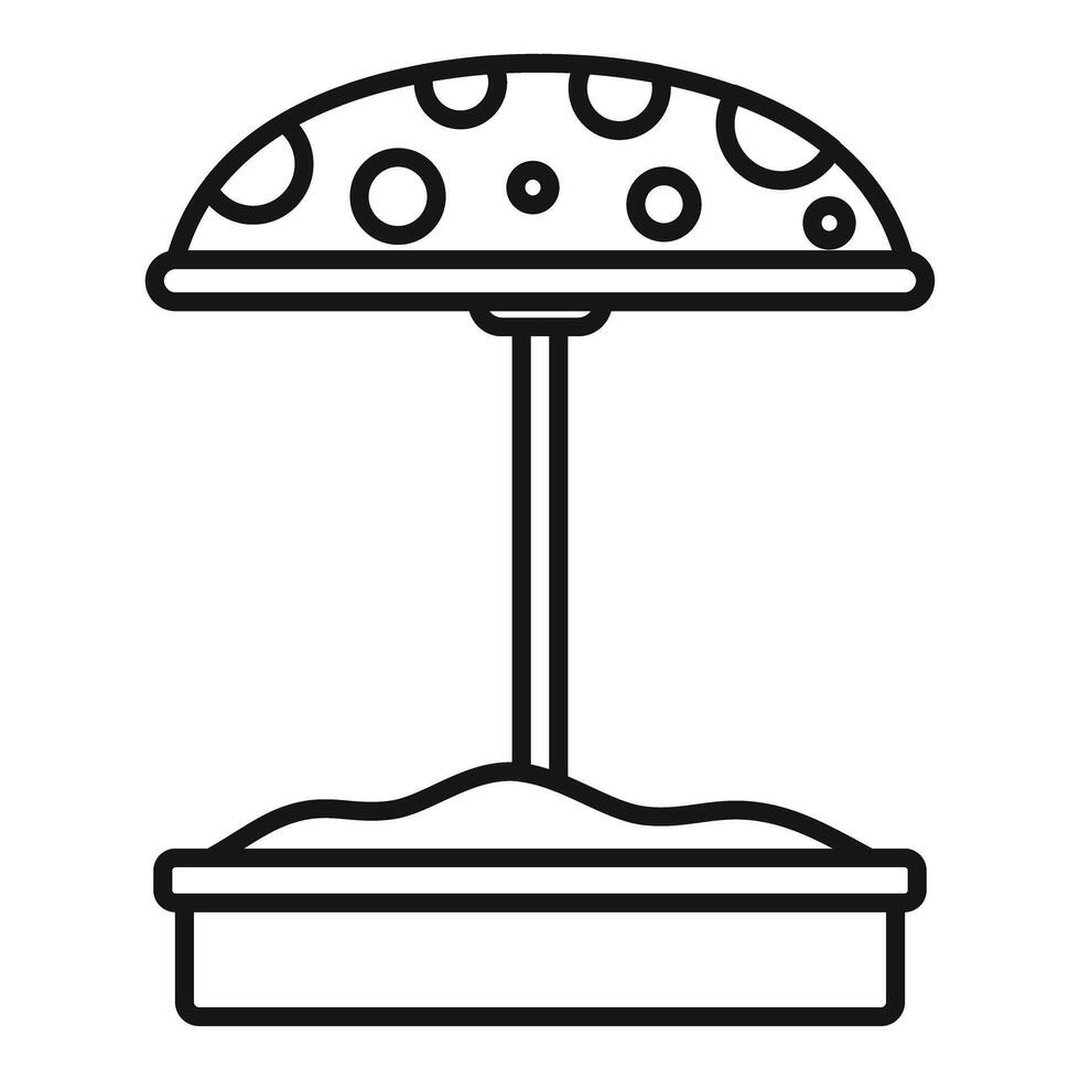 Sandbox with a striped awning is standing on a white background vector