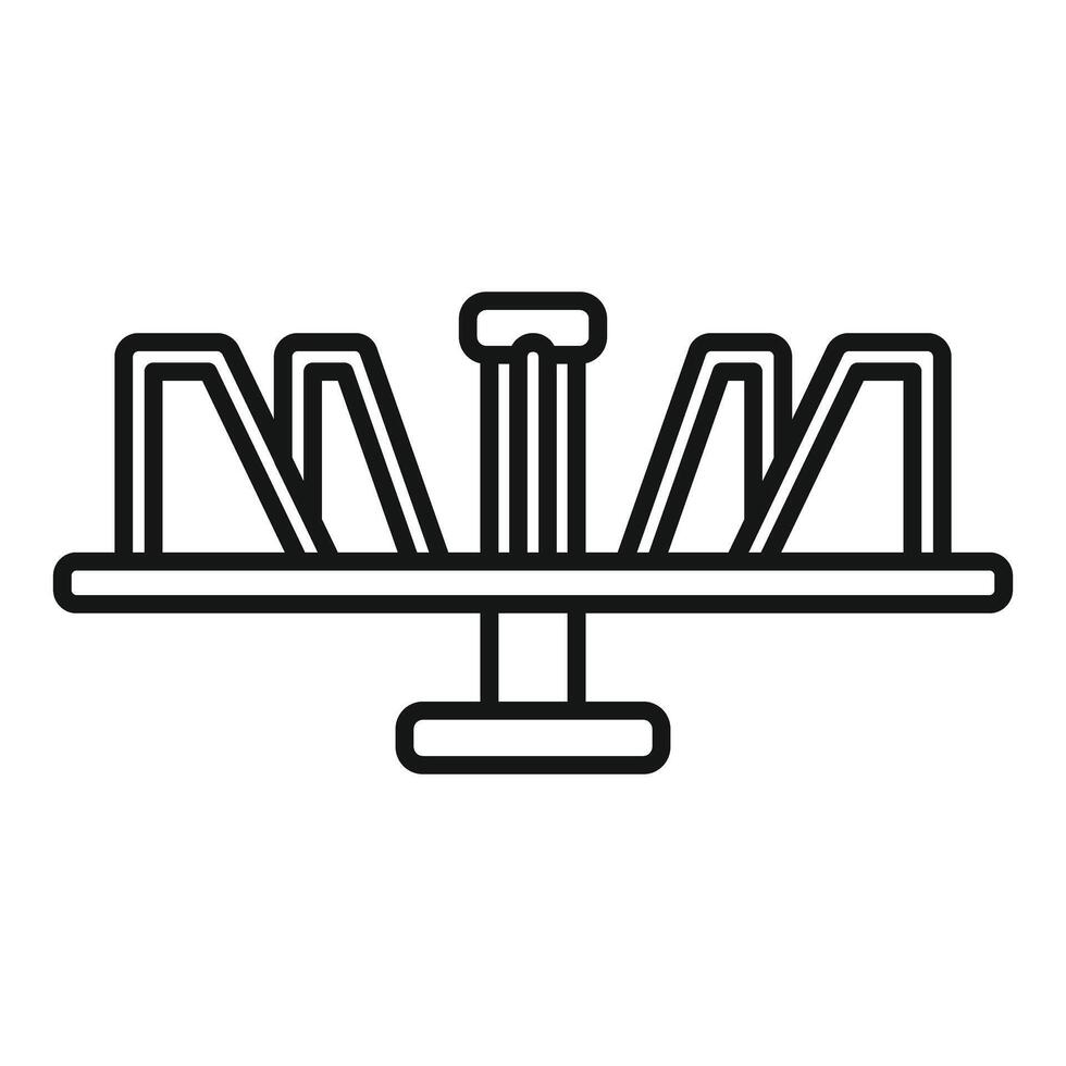 Kids seesaw icon representing playground fun and childhood memories vector