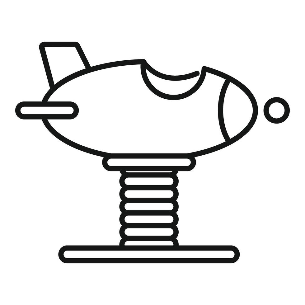 Kid plane spring see saw icon, simple style vector