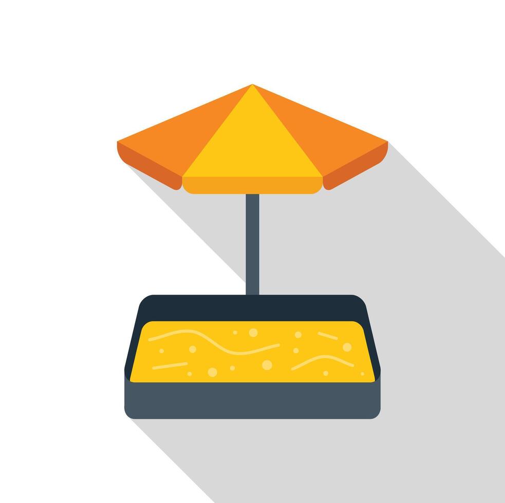 Sandbox with umbrella providing shade on sunny day vector