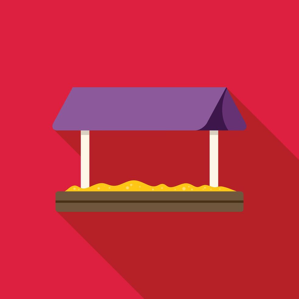 Covered sandbox providing shade on a sunny day at the park vector