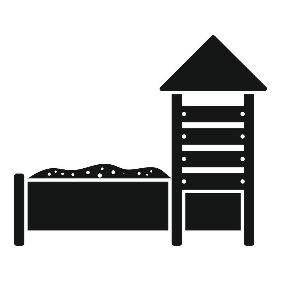 Sandbox with climbing frame for children playing outdoors vector