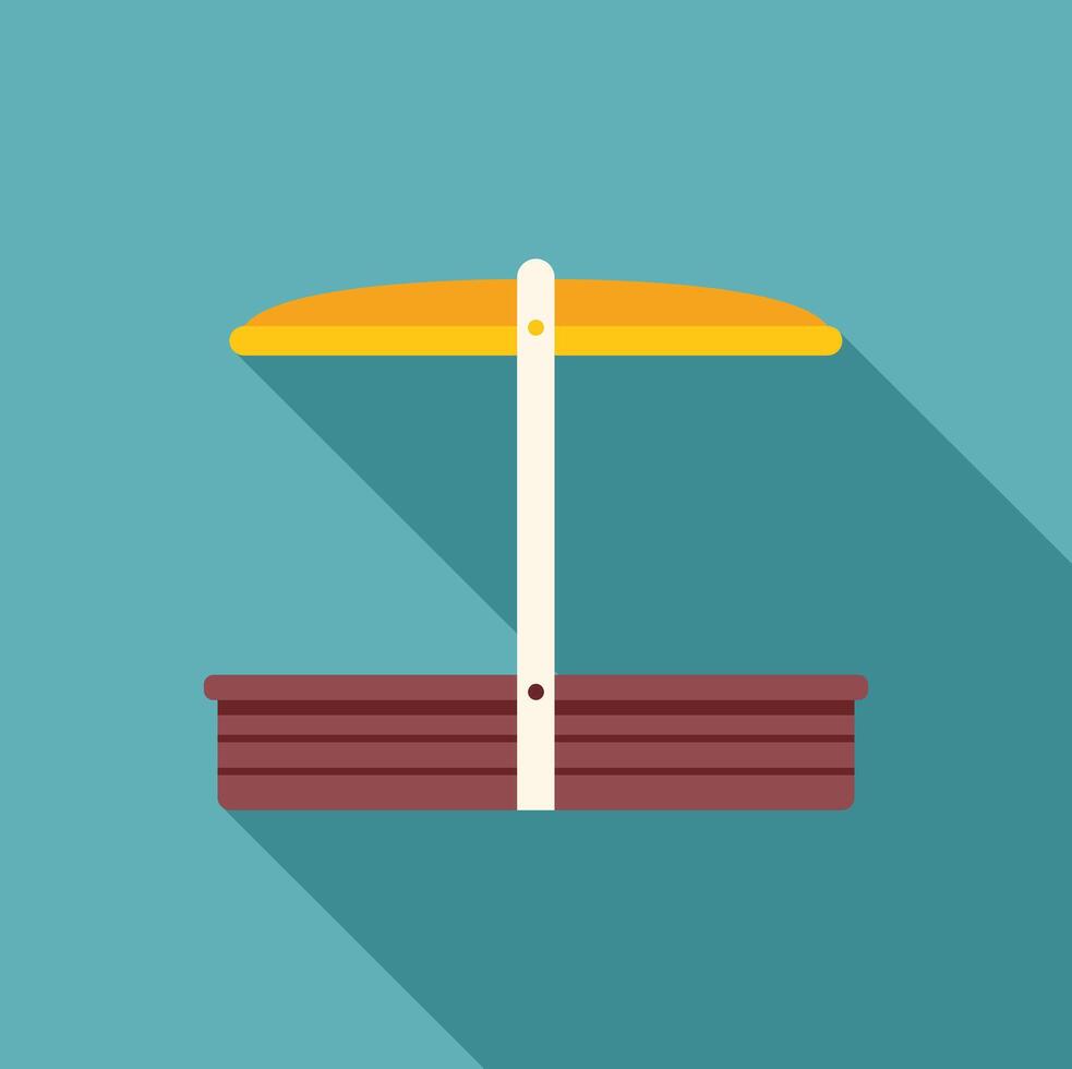 Sandbox with a canopy for playing with sand on a sunny summer day vector