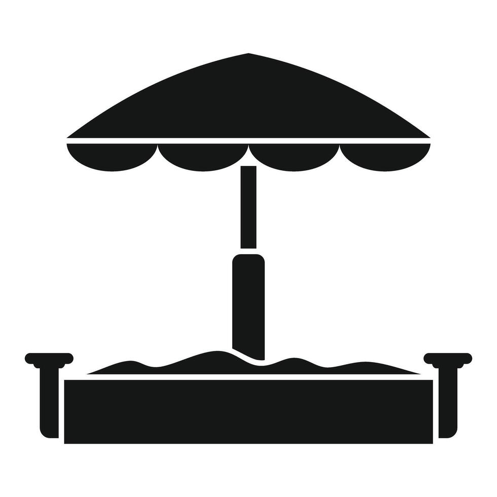 Sandbox with umbrella for backyard playing providing sun protection vector