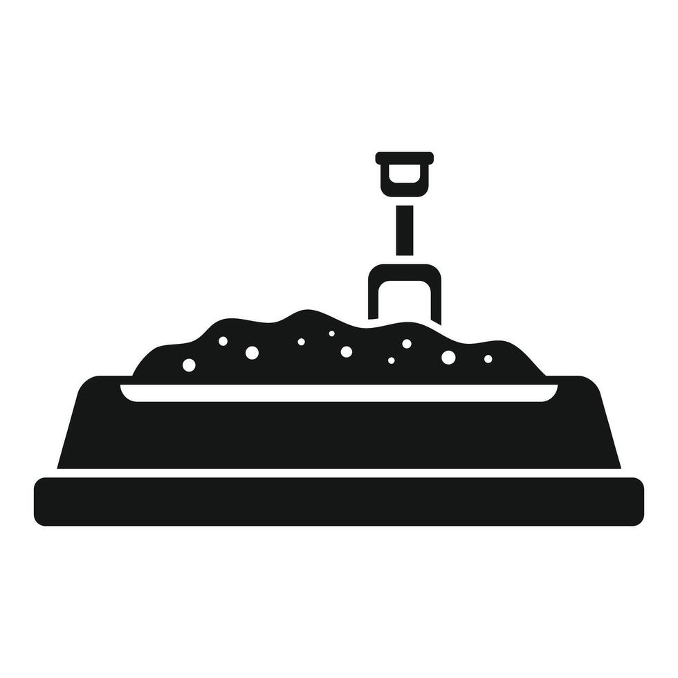 Sandbox with shovel for playing in the sandbox on a white background vector