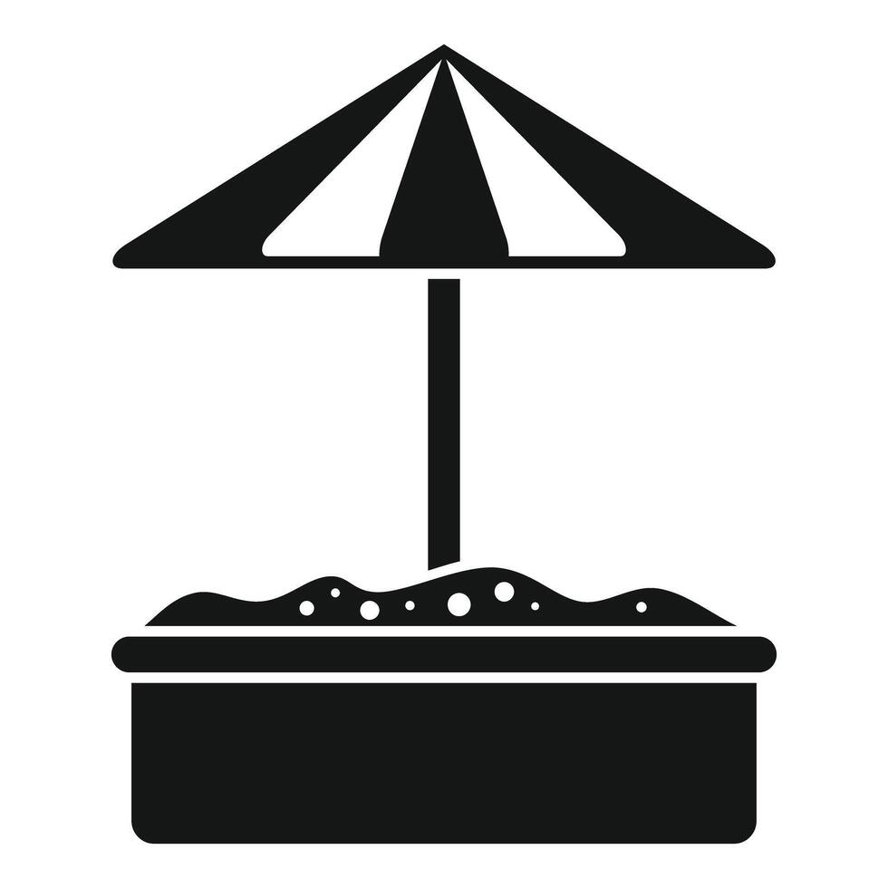 Sandbox with umbrella for children playing in the park vector
