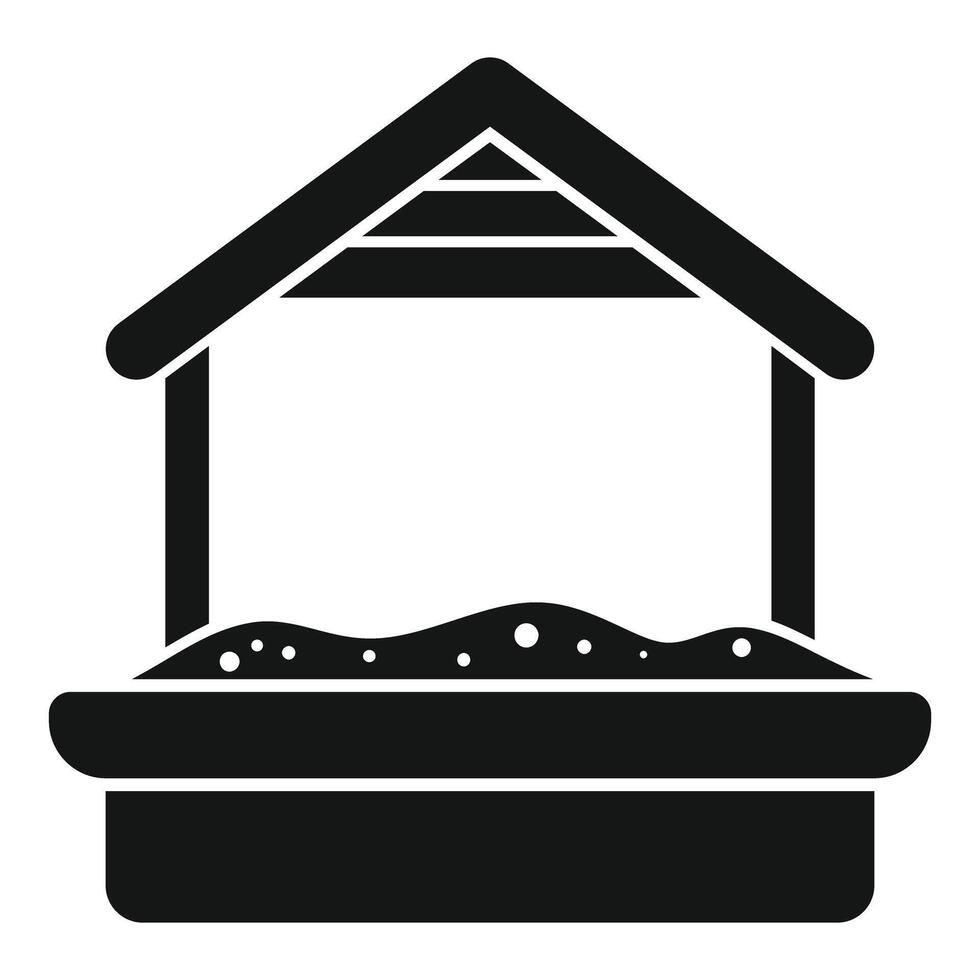 Sandbox with roof for kids playing in kindergarten or playground icon vector